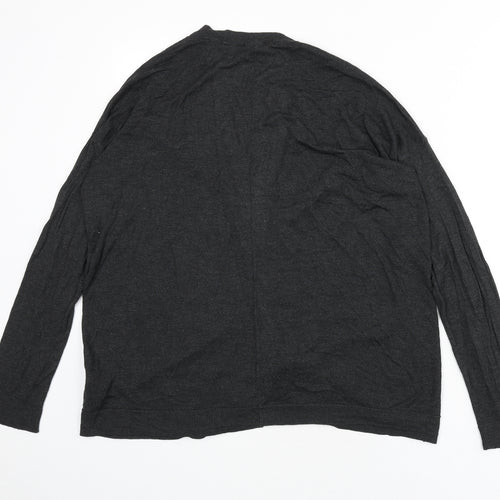 H&M Womens Grey V-Neck Viscose Cardigan Jumper Size S