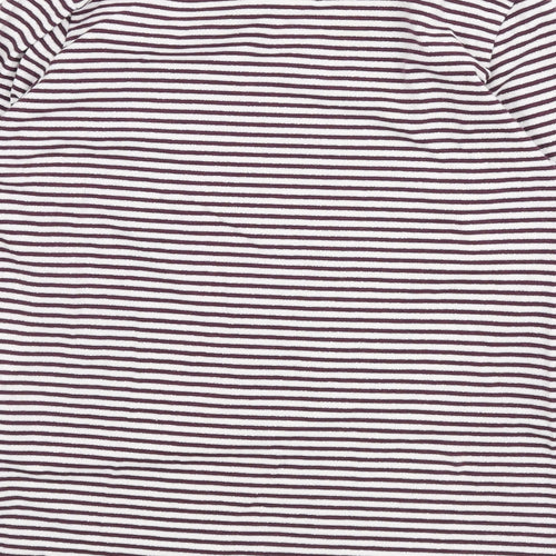 H&M Girls Purple Striped Cotton Basic T-Shirt Size 8-9 Years Round Neck Pullover - Glitter, Size 8-10