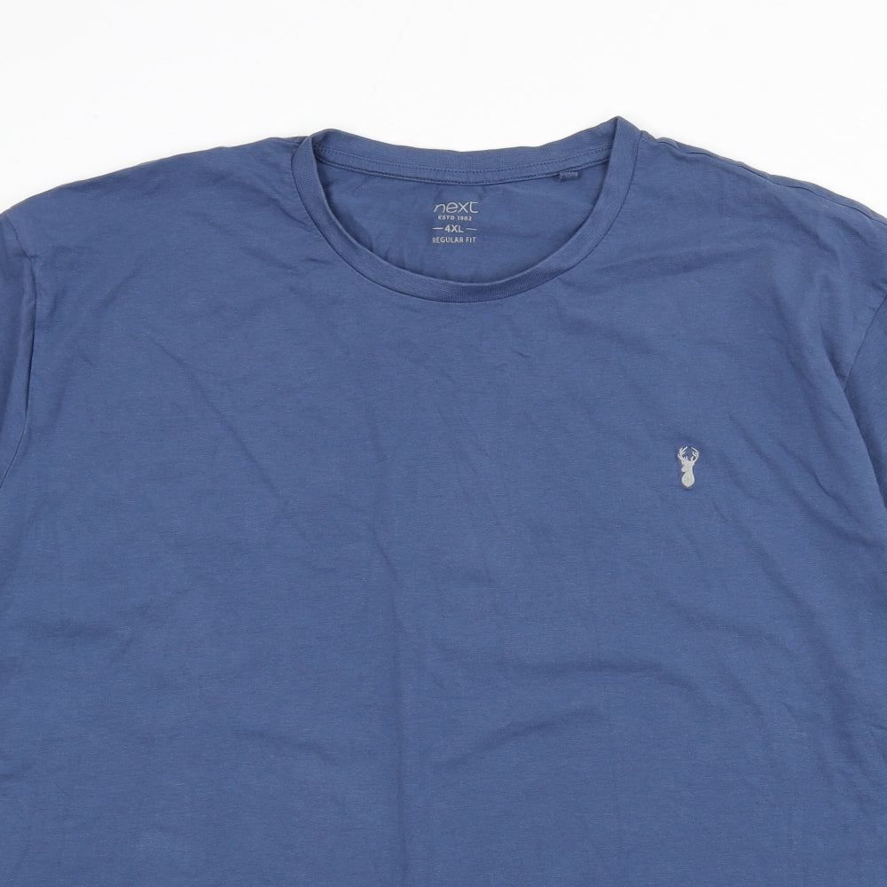 NEXT Mens Blue 100% Cotton Polo Size 4XL Collared Pullover