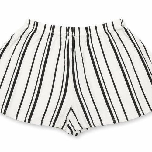 Nasty Gal Womens White Striped Vinyl Basic Shorts Size 6 Regular Pull On