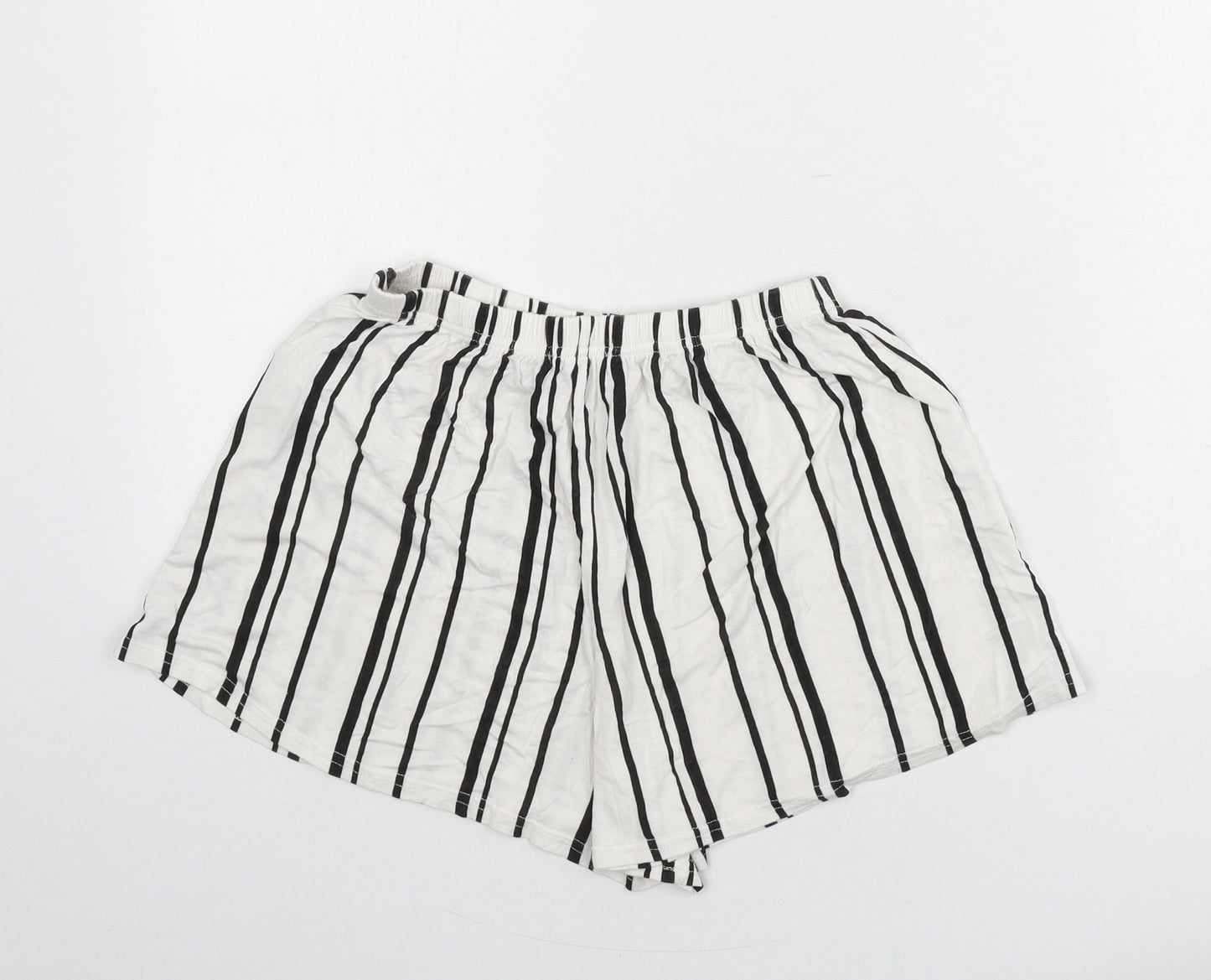 Nasty Gal Womens White Striped Vinyl Basic Shorts Size 6 Regular Pull On