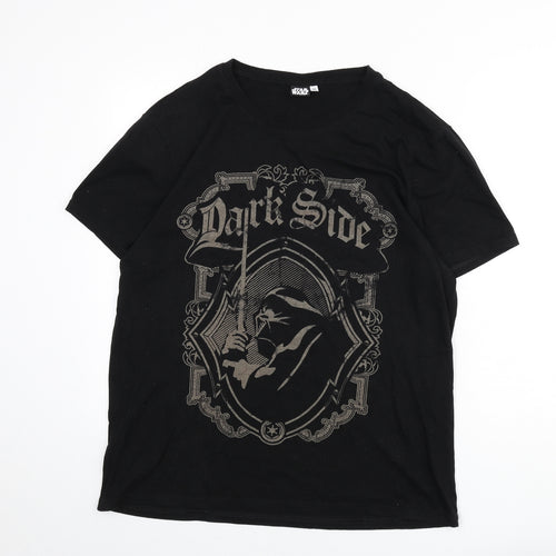 Star Wars Mens Black Cotton T-Shirt Size 2XL Round Neck - Dark Side