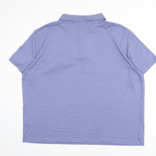 Damart Mens Blue Polyester Polo Size 2XL Collared Button
