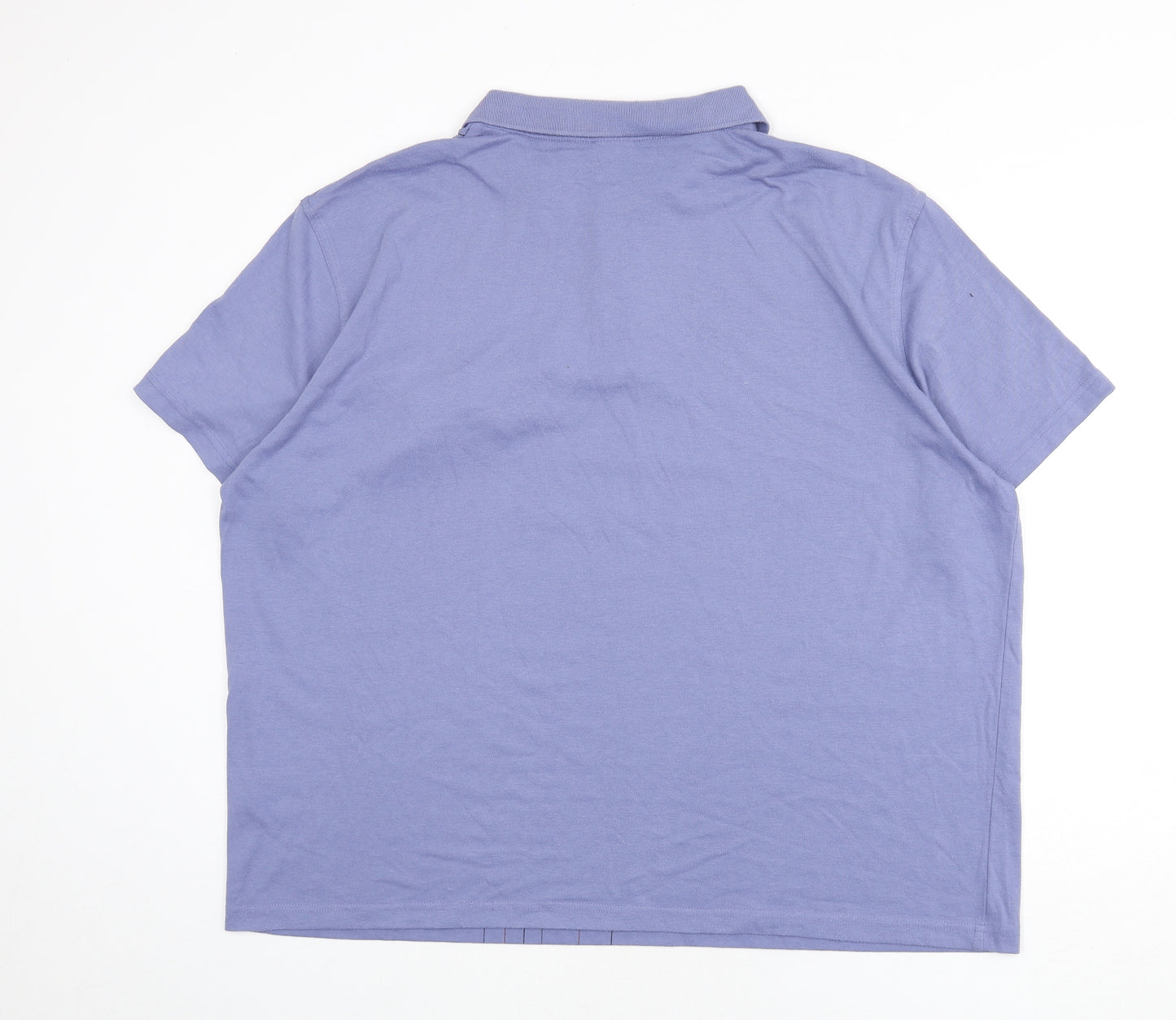 Damart Mens Blue Polyester Polo Size 2XL Collared Button
