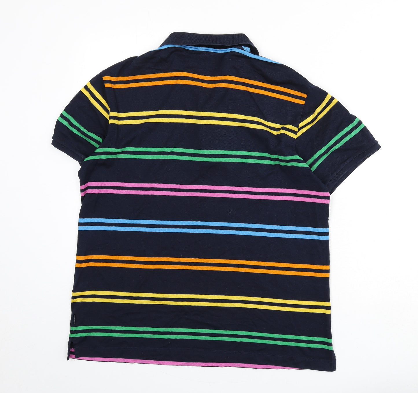 Paul & Shark Mens Blue Striped 100% Cotton Polo Size XL Collared Button