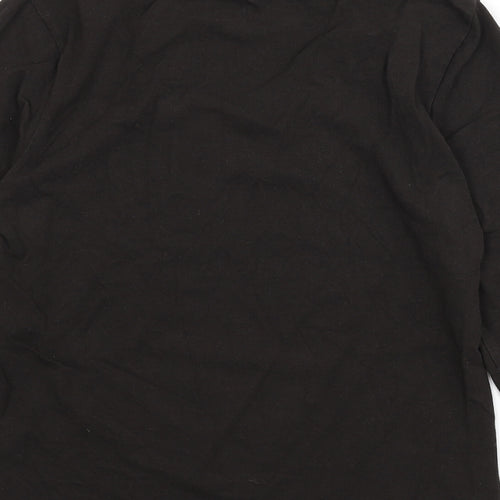 Hobbs Womens Brown Cotton Basic T-Shirt Size M Round Neck