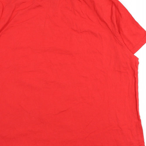 Disney Womens Red 100% Cotton Basic T-Shirt Size 18 Round Neck - Mickey Mouse & Friends, Size 18-20