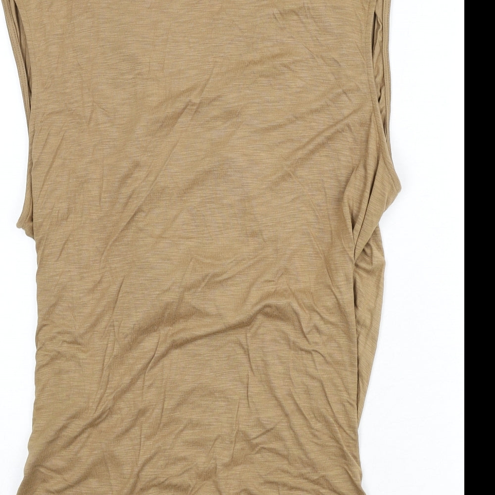 Marks and Spencer Womens Brown Modal Basic Tank Size 20 V-Neck - Plunging Neckline