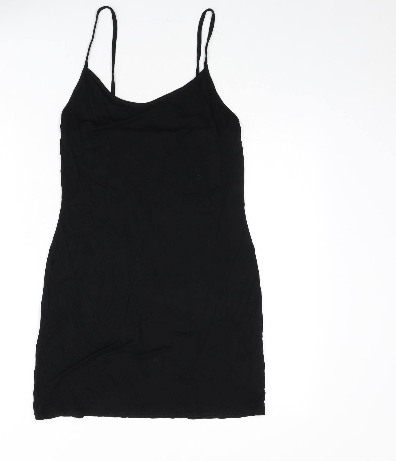 Boohoo Womens Black Viscose Bodycon Size 12 V-Neck Pullover