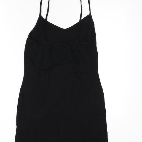 Boohoo Womens Black Viscose Bodycon Size 12 V-Neck Pullover