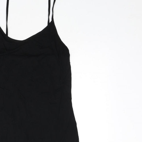 Boohoo Womens Black Viscose Bodycon Size 12 V-Neck Pullover