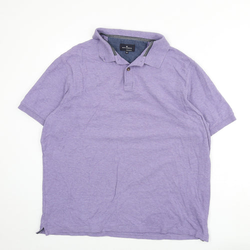 Blue Harbour Mens Purple 100% Cotton Polo Size 2XL Collared Button