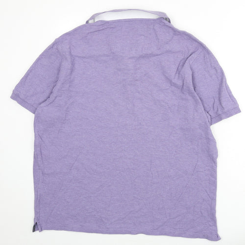 Blue Harbour Mens Purple 100% Cotton Polo Size 2XL Collared Button