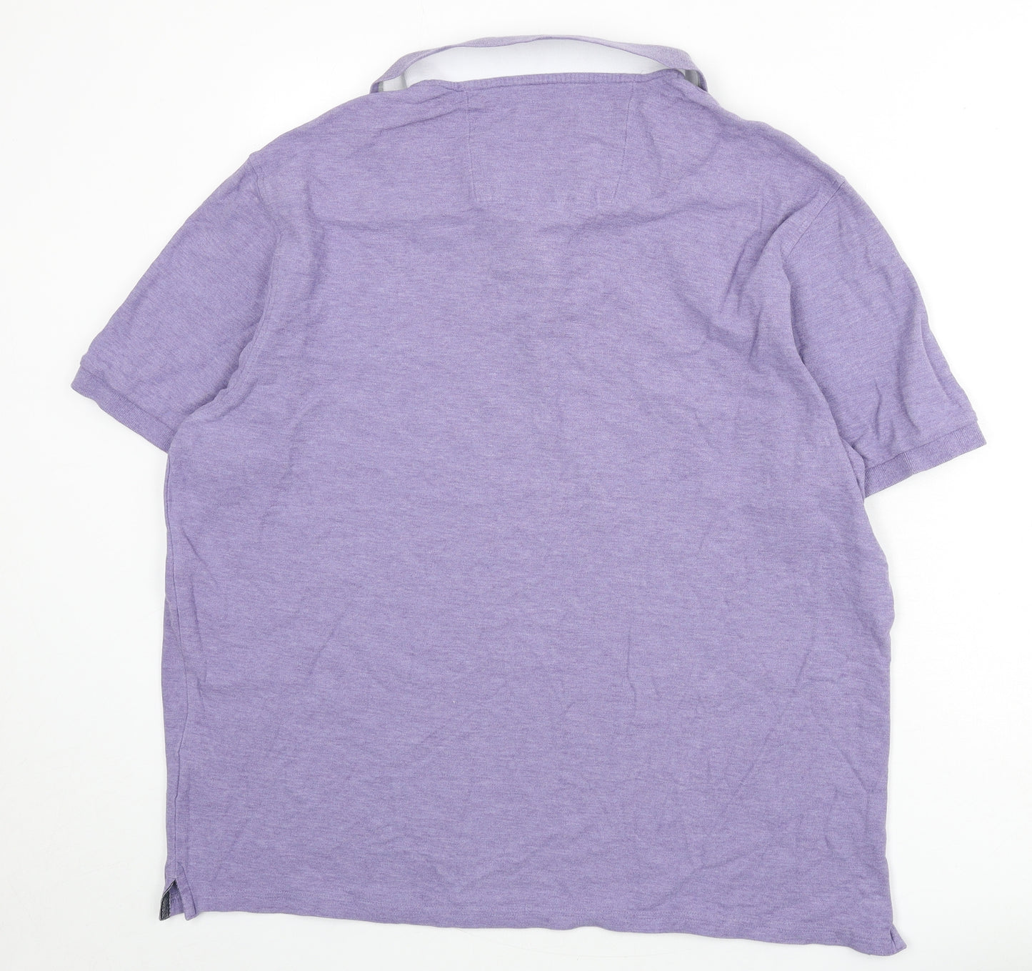 Blue Harbour Mens Purple 100% Cotton Polo Size 2XL Collared Button