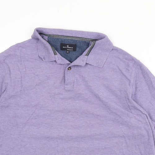 Blue Harbour Mens Purple 100% Cotton Polo Size 2XL Collared Button