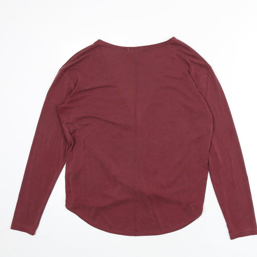 Light Before Dark Womens Red Modal Basic T-Shirt Size M V-Neck - Plunging Neckline