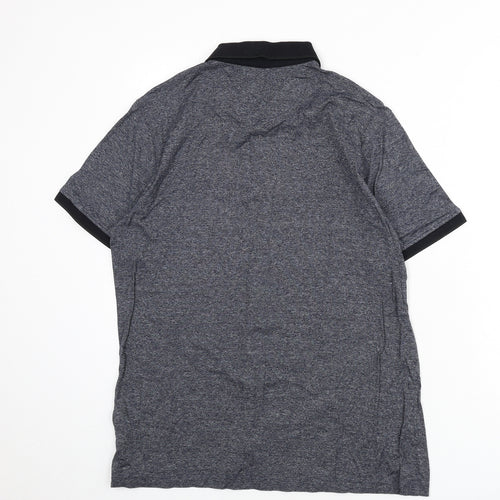 Autograph Mens Blue 100% Cotton Polo Size M Collared Button