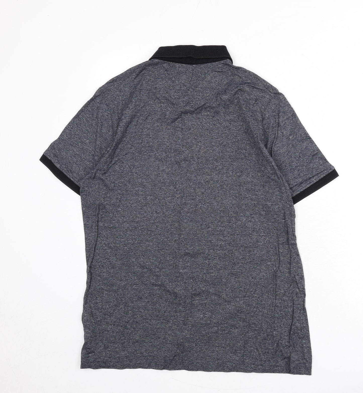 Autograph Mens Blue 100% Cotton Polo Size M Collared Button