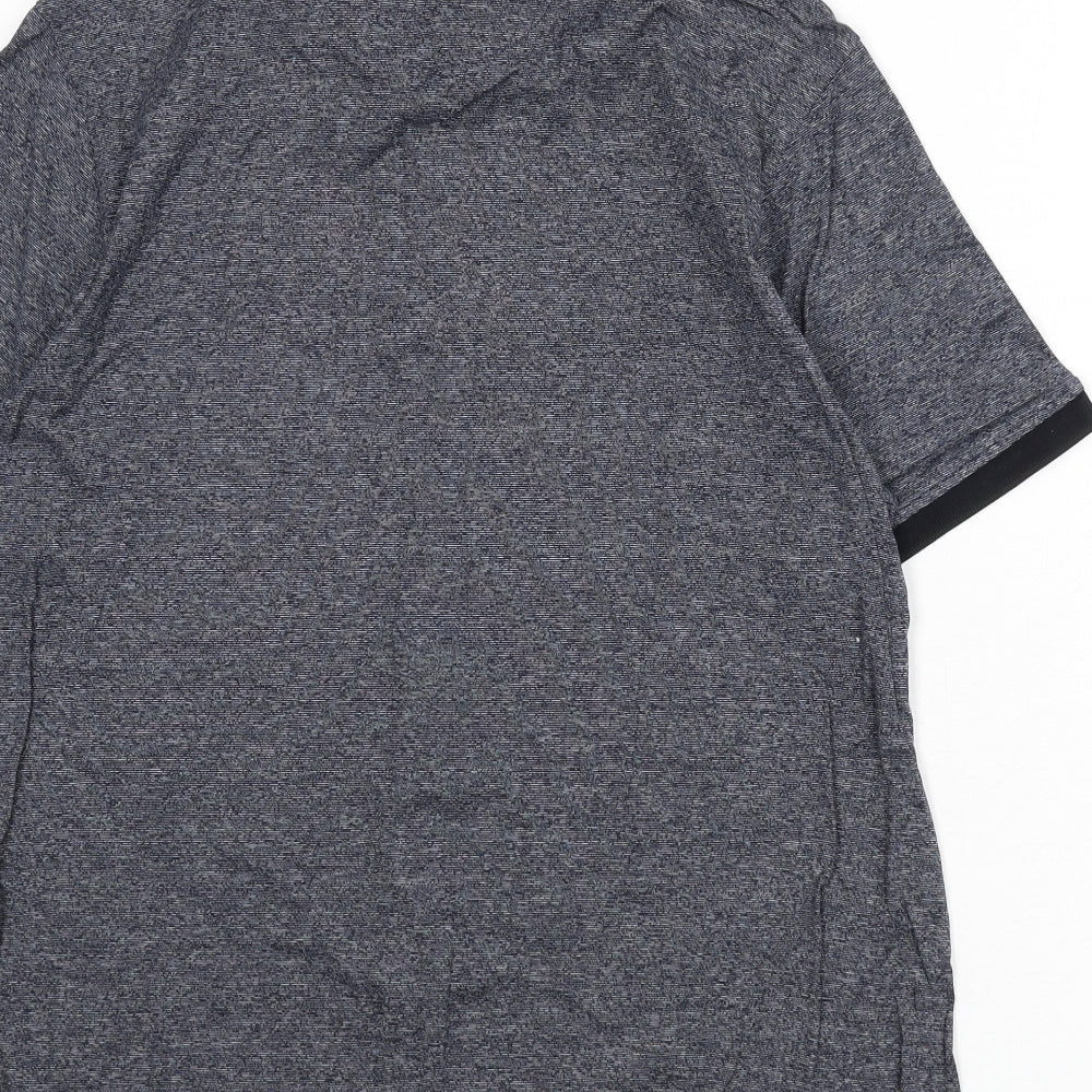 Autograph Mens Blue 100% Cotton Polo Size M Collared Button