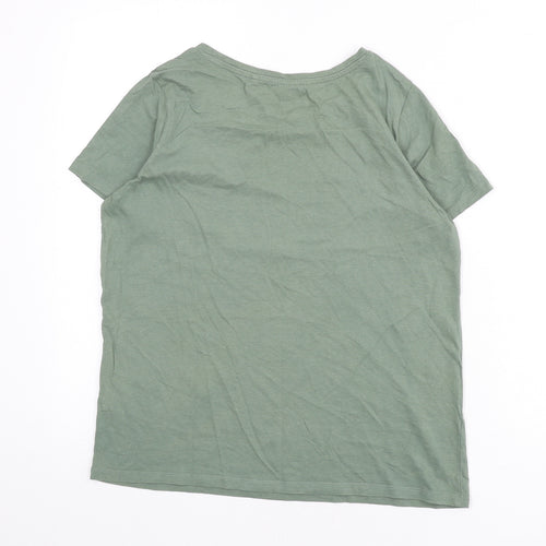 NEXT Womens Green 100% Cotton Basic T-Shirt Size 8 Round Neck