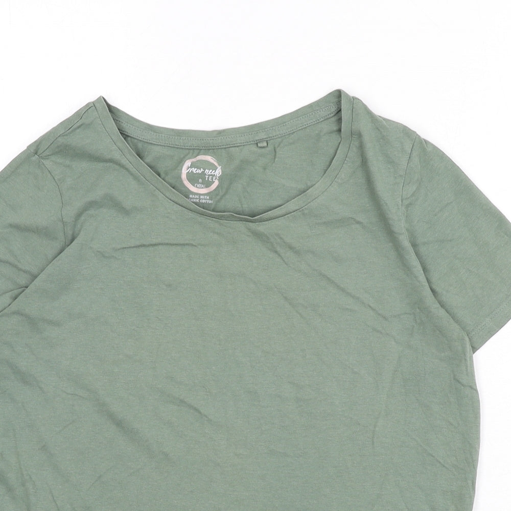 NEXT Womens Green 100% Cotton Basic T-Shirt Size 8 Round Neck