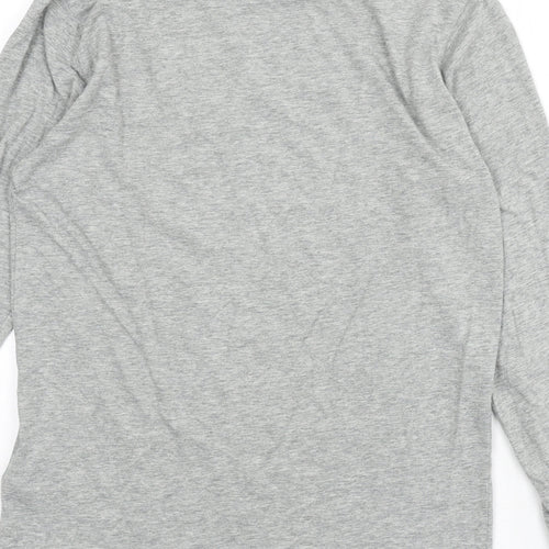 Levi's Girls Grey Cotton Basic T-Shirt Size 14 Years Round Neck Pullover