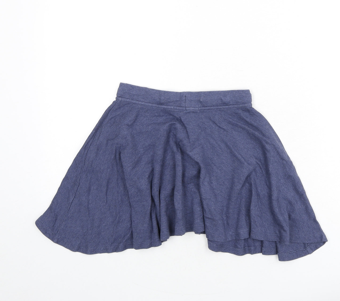 Marks and Spencer Girls Blue Cotton Skater Skirt Size 6-7 Years Regular Drawstring