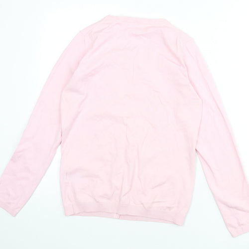 Boden Womens Pink Round Neck Cotton Cardigan Jumper Size 12