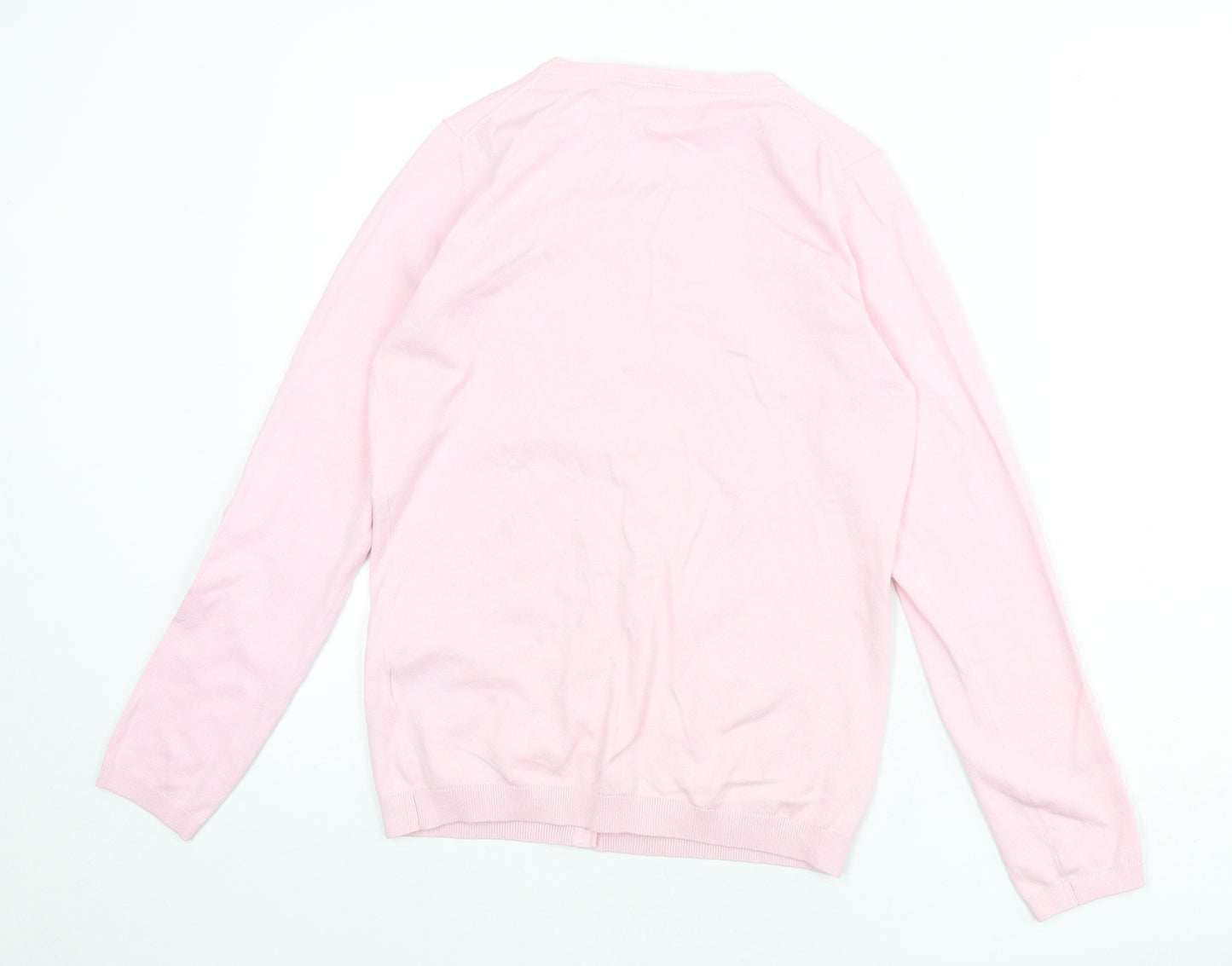 Boden Womens Pink Round Neck Cotton Cardigan Jumper Size 12
