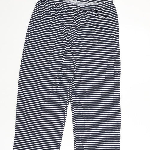 Marks and Spencer Womens Blue Striped Cotton Capri Pyjama Pants Size M