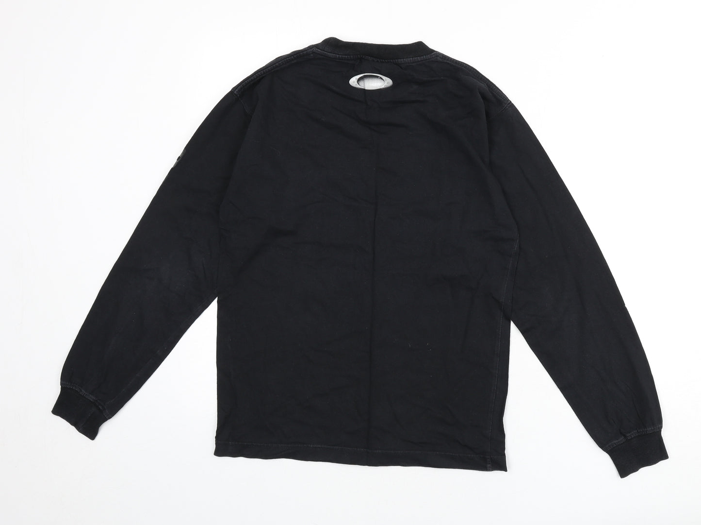 Oakley Mens Black Cotton T-Shirt Size S Round Neck