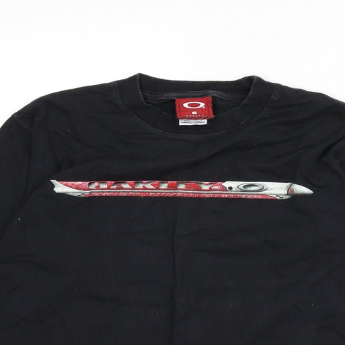 Oakley Mens Black Cotton T-Shirt Size S Round Neck