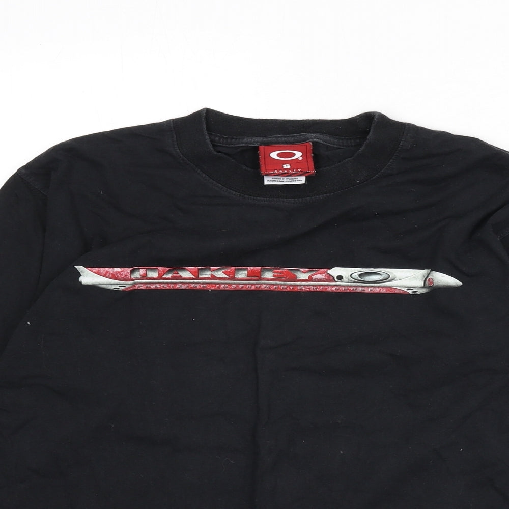 Oakley Mens Black Cotton T-Shirt Size S Round Neck
