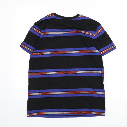 Marks and Spencer Boys Multicoloured Striped Cotton Basic T-Shirt Size 13-14 Years Round Neck Pullover