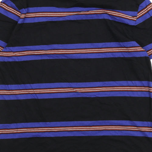 Marks and Spencer Boys Multicoloured Striped Cotton Basic T-Shirt Size 13-14 Years Round Neck Pullover