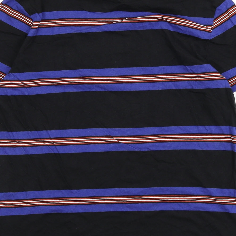 Marks and Spencer Boys Multicoloured Striped Cotton Basic T-Shirt Size 13-14 Years Round Neck Pullover