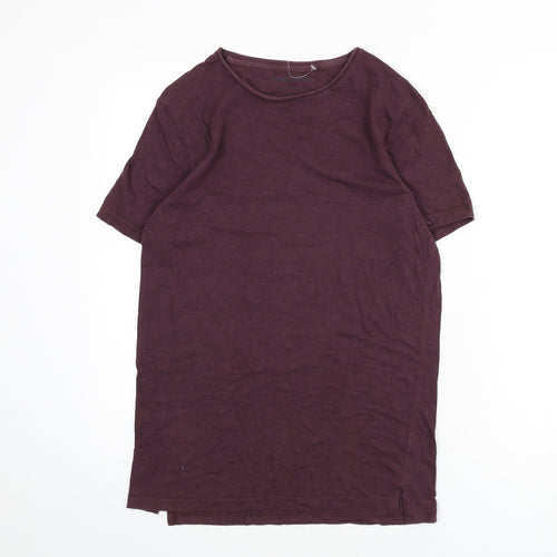 River Island Mens Red Polyester T-Shirt Size XS Round Neck