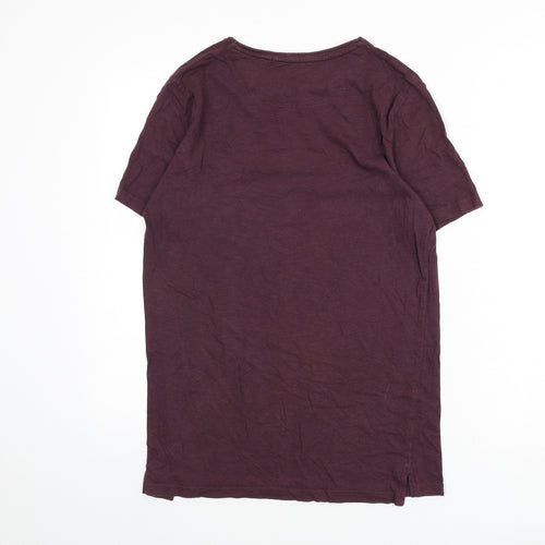 River Island Mens Red Polyester T-Shirt Size XS Round Neck