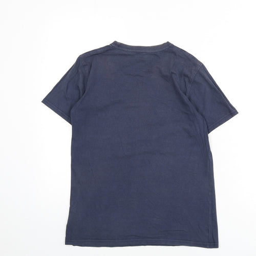 Mountain Warehouse Boys Blue 100% Cotton Basic T-Shirt Size 13 Years Round Neck Pullover