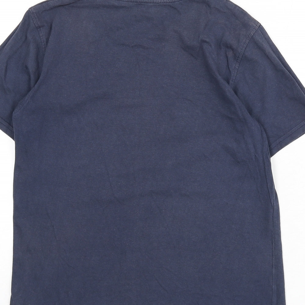 Mountain Warehouse Boys Blue 100% Cotton Basic T-Shirt Size 13 Years Round Neck Pullover