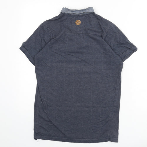 Smith and Jones Mens Blue Polyester Polo Size S Collared Button