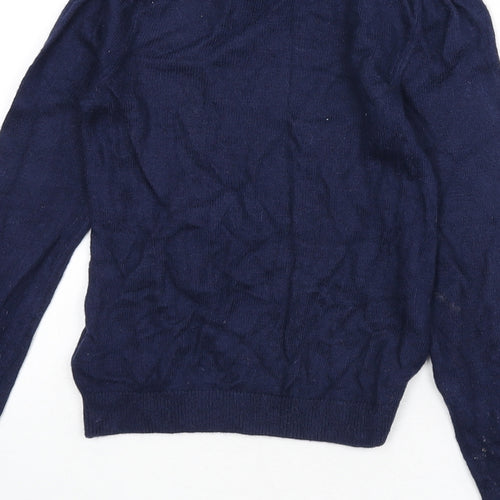 H&M Girls Blue Round Neck Viscose Pullover Jumper Size 4-5 Years Pullover