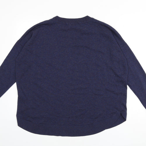 H&M Womens Blue Round Neck Polyester Pullover Jumper Size L