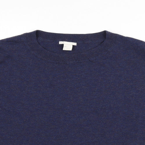 H&M Womens Blue Round Neck Polyester Pullover Jumper Size L