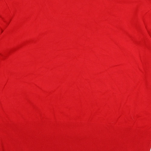Roman Womens Red Square Neck Viscose Pullover Jumper Size 20