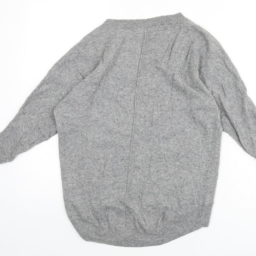 Jigsaw Womens Grey Round Neck Wool Pullover Jumper Size XS