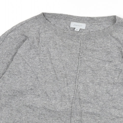 Jigsaw Womens Grey Round Neck Wool Pullover Jumper Size XS
