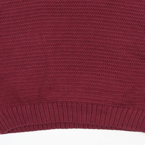 Divided by H&M Womens Red Round Neck Cotton Pullover Jumper Size XS