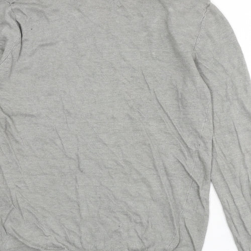 DKNY Pure Womens Grey Round Neck Linen Pullover Jumper Size M