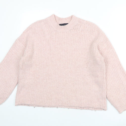 Marks and Spencer Womens Pink Round Neck Acrylic Pullover Jumper Size M